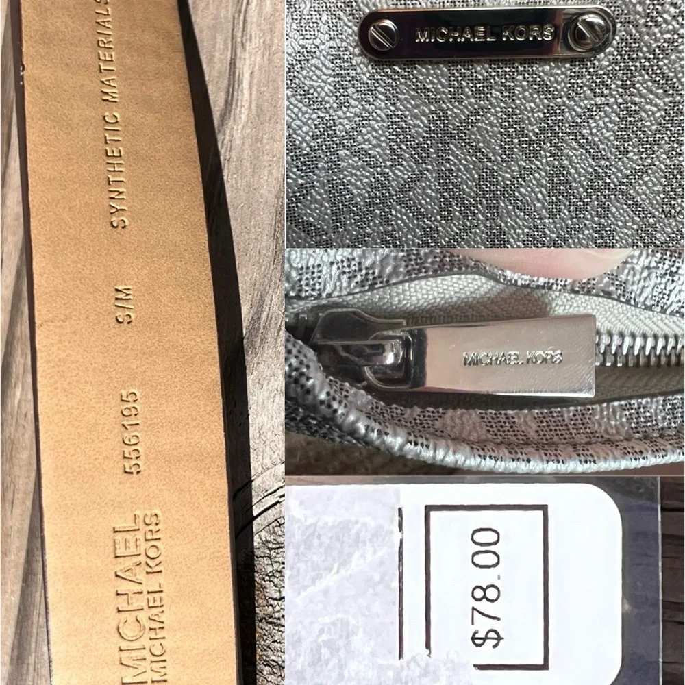 Michael Kors silvertone logo